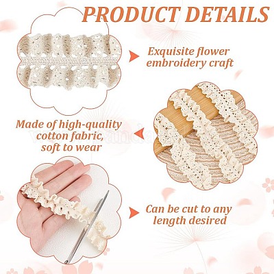 10 ярд хлопчатобумажной кружевной отделки&nbsp;OCOR-GO0001-26-1