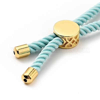 Наполовину готовые браслеты-слайдеры из скрученной миланской веревки FIND-G032-01G-04-1