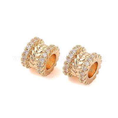 Латунь микропаве прозрачный кубический цирконий европейский бисер KK-B100-042G-1