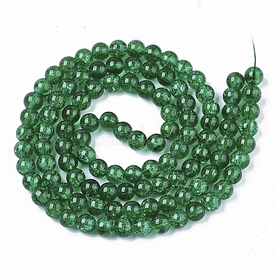 Выпечки окрашены прозрачным потрескивание Стекловолокна круглый шарик X-DGLA-Q018-8mm-48-1