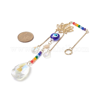 Стекло каплевидное окно висит ловцы солнца HJEW-JM00937-1