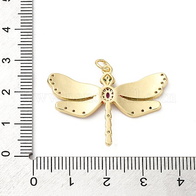 Латунь микропаве фианиты с подвесками из эмали KK-Q098-12G-1