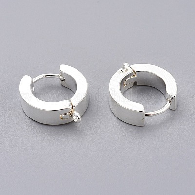 201 фурнитура для сережек-колец Huggie Hoop из нержавеющей стали STAS-A167-01B-S-1
