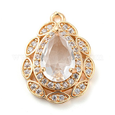 Золотые латунные микро проложить кубического циркония подвески KK-K350-03G-02-1