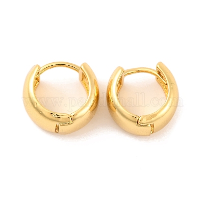 Латунь обруч серьги для женщин EJEW-U015-23G-02-1