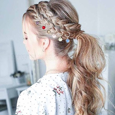 24шт 6 цвета латунные стеклянные дреды бусины OHAR-AB00011-1