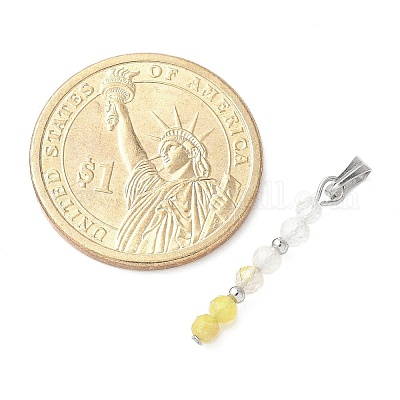 Подвески из граненого круглого натурального кварцевого кристалла PALLOY-JF03529-04-1