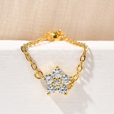 925 серебряное кольцо-слайдер с микропаве из кубических цирконий RJEW-R016-02G-02-1