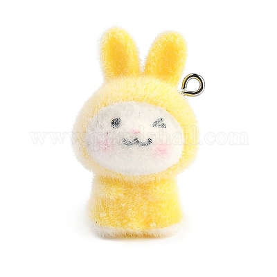 Подвески из флокированной смолы с животной тематикой RESI-M051-01G-1