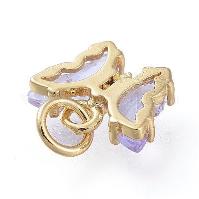 Кулон из латуни с прозрачным кубическим цирконием ZIRC-P079-B01-16-1