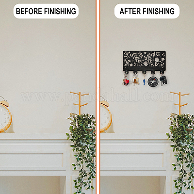 Настенные вешалки из дерева и железа HJEW-WH0055-100-1