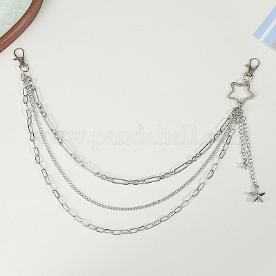 Брюки в стиле панк из сплава с цепочкой в виде звезды FS-WG328EF-01-1