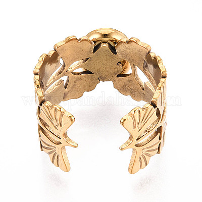 Открытые манжетные кольца из нержавеющей стали 304 RJEW-Z078-21G-1