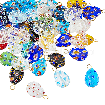 48 шт. подвески из стекла миллефиори ручной работы&nbsp;PALLOY-HS00035-1