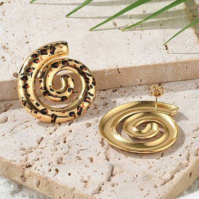 Серьги-гвоздики из нержавеющей стали 304 с эмалью EJEW-Z084-15G-03-1