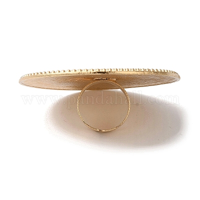 Большие плоские круглые кольца из сплава с открытыми манжетами для женщин RJEW-S412-01G-1