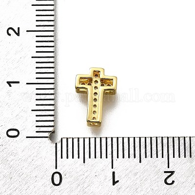 Латунные микро проложить кубического циркония бусы KK-P295-21G-1