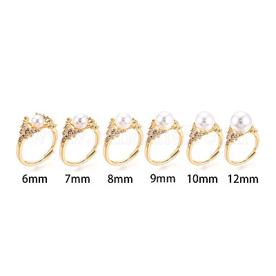 Закрепка для колец-штифтов из цветочной латуни с микропаве из кубического циркония KK-T076-09G-1