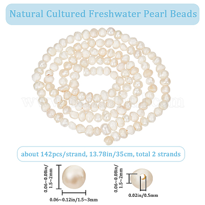 2 нить бусин из натурального культивированного пресноводного жемчуга PEAR-BBC0001-18-1