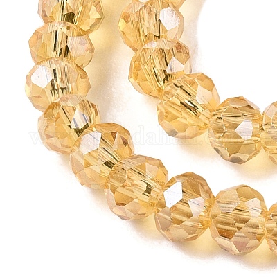 Стеклянные бусины с гальваническим покрытием  EGLA-A044-T2mm-A03-1