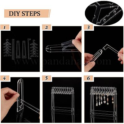 Прозрачные акриловые стойки для серег EDIS-WH0029-12-1