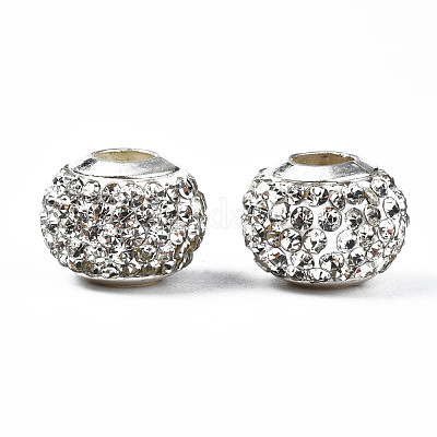 Ручная работа полимерной глины горный хрусталь европейские шарики RB-N053-001-12-1