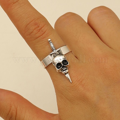 Регулируемые кольца из сплава на Хэллоуин RJEW-C147-01D-AS-1