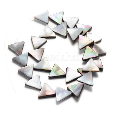 Натуральные черные нити из бисера SHEL-R018-03-1