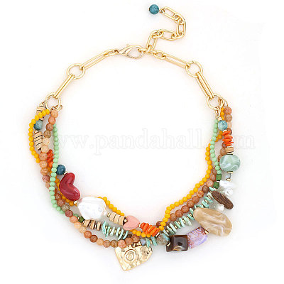 Многослойные ожерелья в форме сердца из богемной смолы FS-WGACD88-01-1