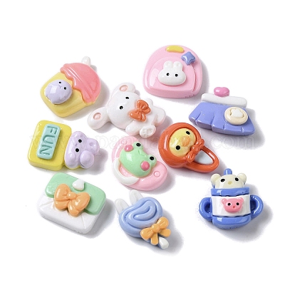 Кабошоны из непрозрачной смолы с изображением кролика/детской бутылочки/леденца CRES-P031-C-1