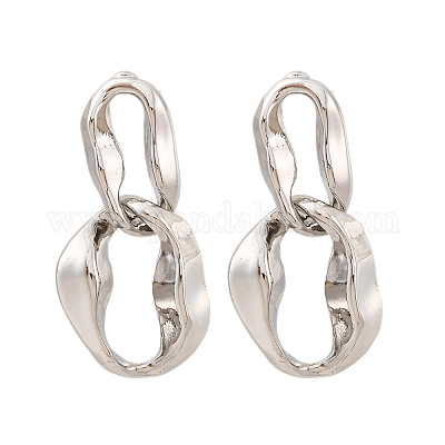 Серьги-гвоздики из латуни с подвесками EJEW-R025-13P-1