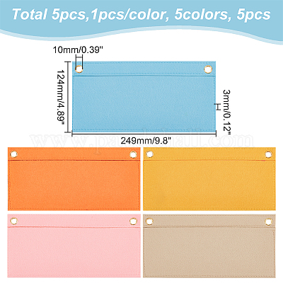 5 шт. 5-цветный войлочный органайзер для кошелька&nbsp;AJEW-WR0001-53-1