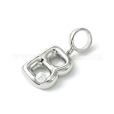 Покрытие стойки латунь с АБС-пластиком жемчуг европейские подвески KK-G501-02B-P-1