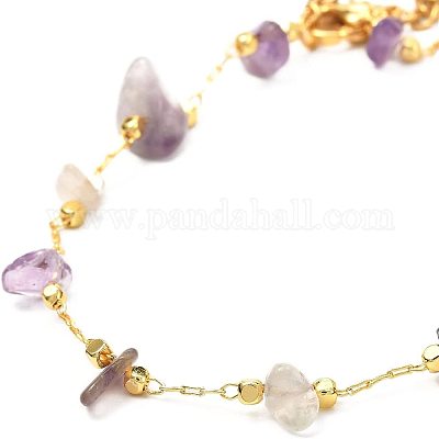 10 шт. набор браслетов на ногу с бусинами из натуральных смешанных драгоценных камней&nbsp;AJEW-PH0004-76-1