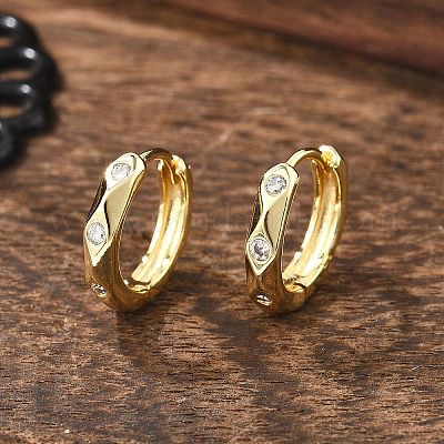 Кольцо сверкающий кубический цирконий серьги-кольца для девушек и женщин EJEW-H126-05G-1