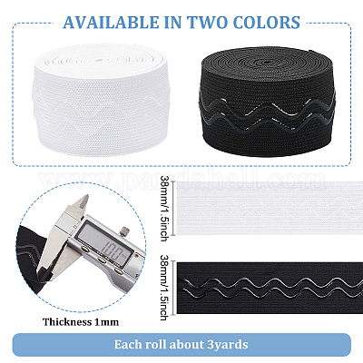 6 ярд 2-цветной плоской нескользящей полиэстеровой резинки&nbsp;OCOR-BC0005-75-1