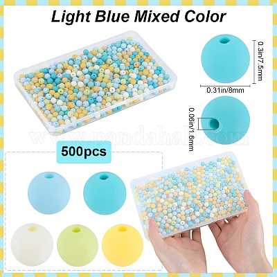 500шт прорезиненные силиконовые акриловые бусины с имитацией силикона&nbsp;MACR-SP0001-07F-1