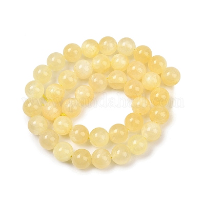 Нити натуральных золотых шелковых нефритовых бусин G-Z112-A01-6mm-1