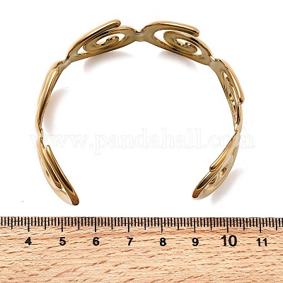 Браслеты-манжеты из нержавеющей стали 304 для женщин BJEW-K237-27G-1