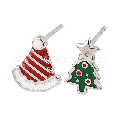 925 стерлингового серебра серьги стержня EJEW-F397-02P-1