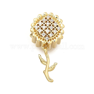 Латунь микропаве прозрачный кубический цирконий европейский бисер KK-C087-18G-1