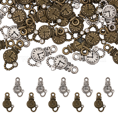 100шт 2 цвета подвески из сплава со стразами FIND-GL0001-50-1