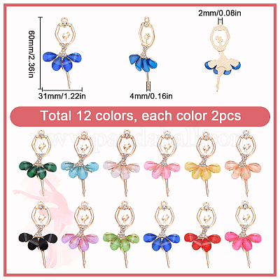 24 шт. большие подвески из смолы 12 цветов FIND-SC0011-64-1