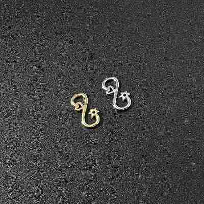 4 шт. 2-х цветные латунные застежки-крючки S-образной формы KK-FS0001-75-1