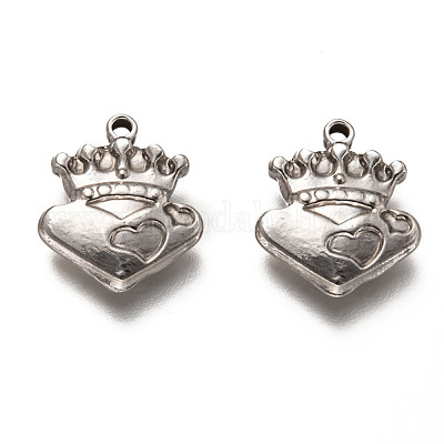 201 оправа для подвески-кабошона из нержавеющей стали для эмали STAS-H125-07P-1