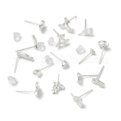 2 пара сережек-гвоздиков из сплава для женщин EJEW-FS0001-27A-1