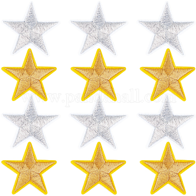 20 шт. 2-цветные компьютеризированные вышитые нашивки на ткань с термоклеем и шитьем FIND-CP0002-13-1