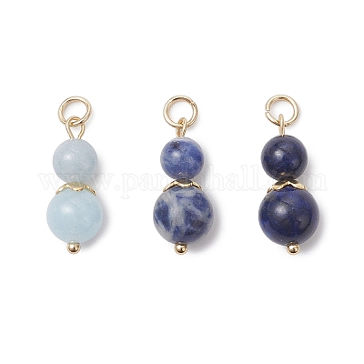 3 шт. 3 стильных круглых подвесок из окрашенного натурального кварца PALLOY-JF04701-01-1