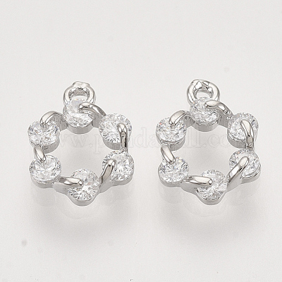 Латунные микро проложить кубического циркония подвески KK-T048-040P-NF-1