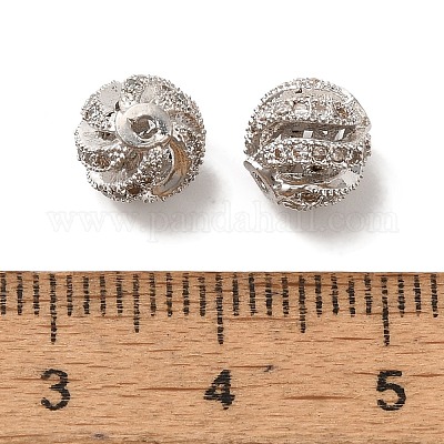 Латунные микро проложить кубического циркония бусы KK-C072-19P-1